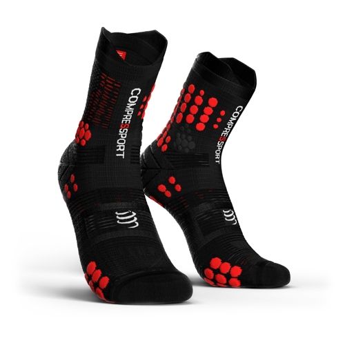 Compressport V3 Trail Smart Pro Racing Socks Μαύρη/Κόκκινη