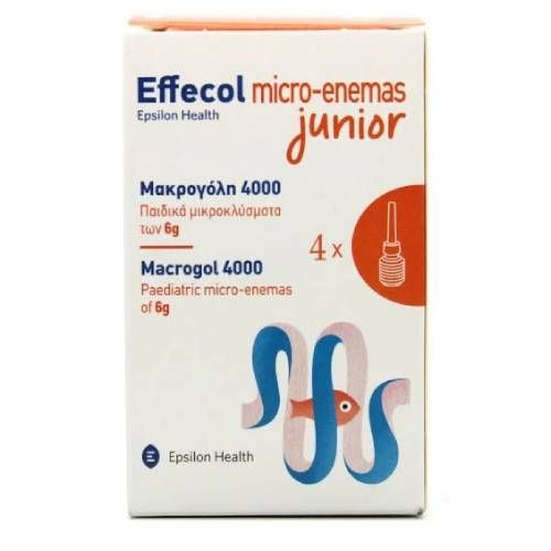 Epsilon Health Effecol Micro-Enemas Junior Macrogol 4000 Παιδικά Μικροκλύσματα 4x6g