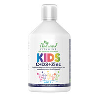 Natural Vitamins Kids Vitamin C + D3 + Zinc συμπλήρωμα διατροφής Γεύση Πορτοκάλι 500ml