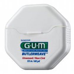 GUM 1055 Butlerweave Floss - Unwaxed 55m (Οδοντικά νήματα)		