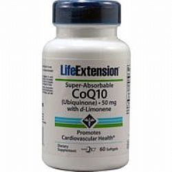 Life Extension SUPER-ABSORBABLE CoQ10™ with d-Limonene 50mg 60 Softgels