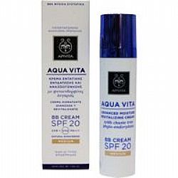 Apivita Aqua Vita Κρέμα Εντατικής Ενυδάτωσης & Αναζωογόνησης BB Cream SPF20 Medium 40ml