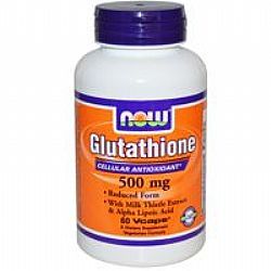 Now Glutathione 500mg, w/Silymarin + Alpha Lipoic Acid 60VegCaps