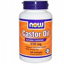 Now Castor Oil 650mg + 10mg Fennel Oil 120SoftGels