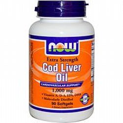 Now Cod Liver Oil 1000mg 90Softgels