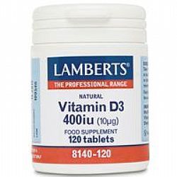 Lamberts Vitamin D3 400IU (10mg) 120tabs