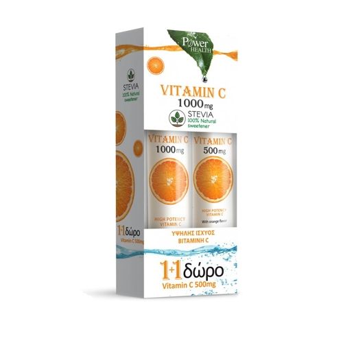Power of Nature Vitamin C 1000mg Stevia 24tabs + Δώρο Vitamin C 500mg 20tabs
