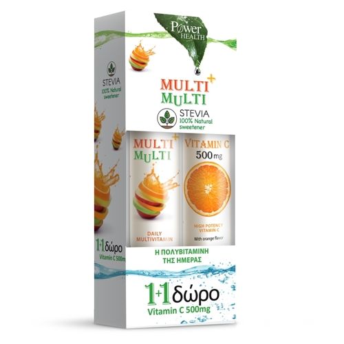 Power Health Multi+Multi Stevia 24eff.tabs & Δώρο Vitamin C 500mg 20eff.tabs
