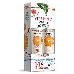 Power Of Nature Vitamin C 1000mg Stevia Apple Flavor 24eff.tabs & Δώρο Vitamin C 500mg Orange Flavor 20eff.tabs