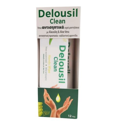 Delousil Clean Ηπια Αντισηπτικά Υγρά Μαντηλάκια 12τμχ
