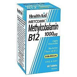 Health Aid Methylcobalamin Metcobin B12 1000mg 60tabs