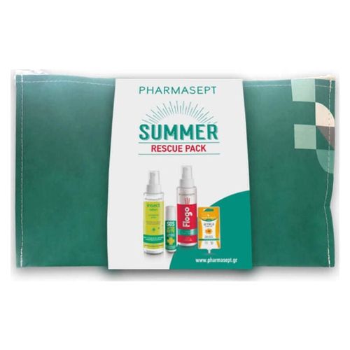 Pharmasept Summer Rescue Pack Insect lotion 100ml & SOS After Bite 15ml & Flogo Instant Calm Spray 100ml & Arnica Cream Gel 15ml