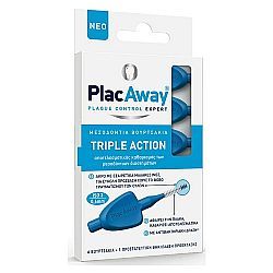 PlacAway Triple Action Μεσοδόντια Βουρτσάκια 0.6mm Μπλε 6τμχ