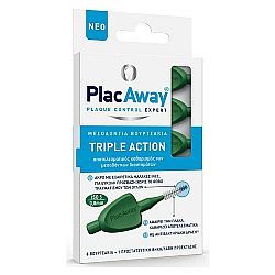 PlacAway Triple Action Μεσοδόντια Βουρτσάκια 0.8mm Πράσινο 6τμχ