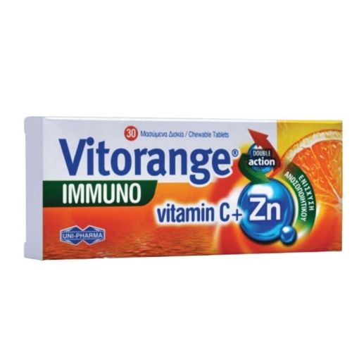 Uni-Pharma Vitorange Immuno Vitamin C + Zn 30tabs