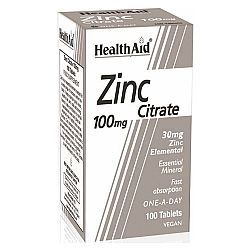 Health Aid Zinc Citrate 100mg 100tabs