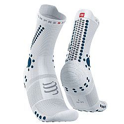 Compressport Pro Racing Socks V4.0 Trail White Fjord Blue