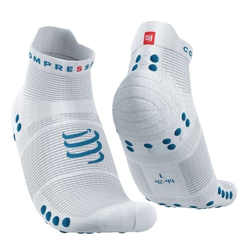 Compressport V4.0 Low Cut Pro Racing White Fjord Blue