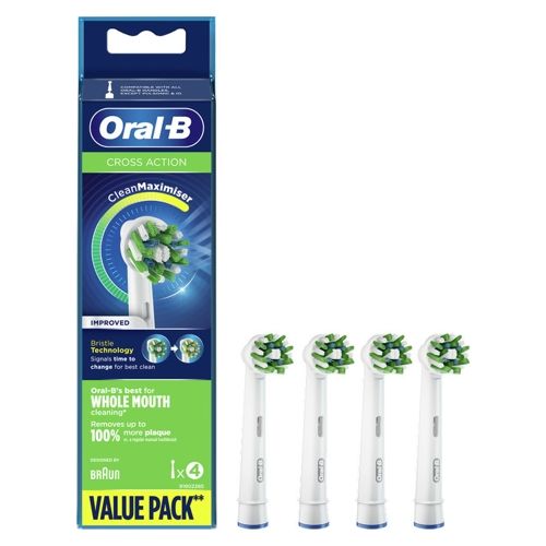 Oral-B Cross Action CleanMaximiser Ανταλλακτικές Κεφαλές Value Pack 4τμχ