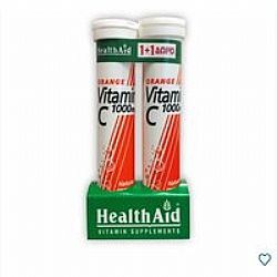 Health Aid Vitamin C 1000mg με Γεύση Πορτοκάλι 20tabs 1+1 Δώρο