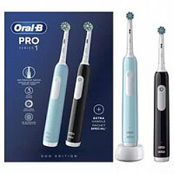 Oral-B Pro Series 1 Duo Ηλεκτρικές Οδοντόβουρτσες, Μπλε & Μαύρη 2τμχ.