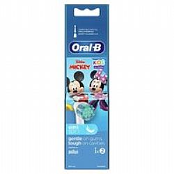 Oral-B Ανταλλακτικές Κεφαλές Για Ηλεκτρική Οδοντόβουρτσα Disney Mickey Mouse 3+ Χρονών 2 Τμχ