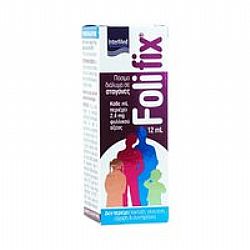 Intermed Folifix Συμπλήρωμα Διατροφής Φυλλικού Οξέος σε σταγόνες, με γεύση βατόμουρο, 12ml