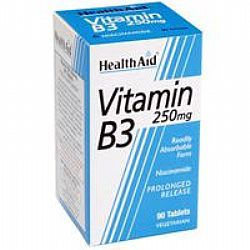 Health Aid Vitamin B3 (Niacin) 250mg veg.tabs 90s