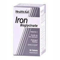 Health Aid Iron Bisglycinate With Vit C veg.tabs 30s