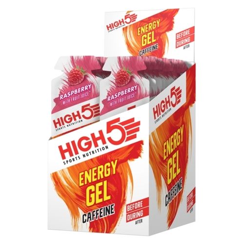 HIGH5 Energy Gel Plus 20 x 40g (Caffeine)(Raspberry Plus)